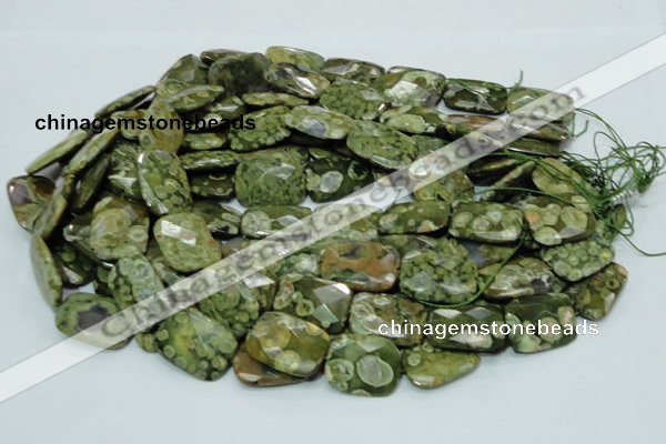 CRH80 15.5 inches 15*20mm faceted rectangle rhyolite beads wholesale