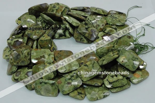 CRH82 15.5 inches 22*30mm faceted rectangle rhyolite beads wholesale