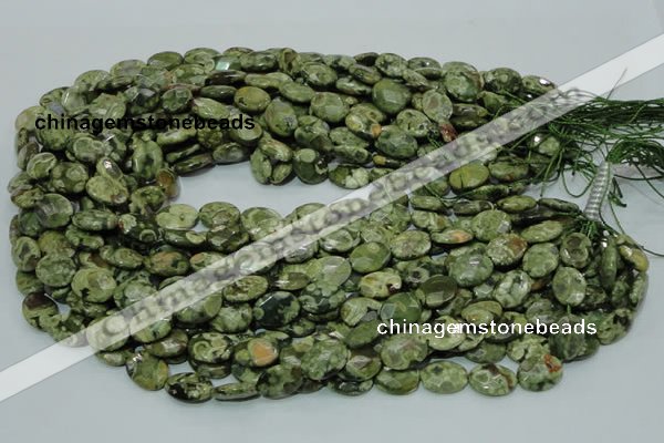 CRH89 15.5 inches 10*14mm faceted oval rhyolite beads wholesale