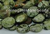 CRH90 15.5 inches 14*18mm faceted oval rhyolite beads wholesale