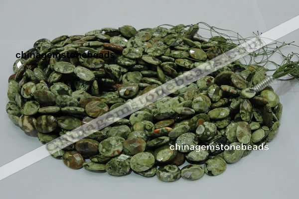 CRH90 15.5 inches 14*18mm faceted oval rhyolite beads wholesale