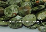 CRH91 15.5 inches 16*20mm faceted oval rhyolite beads wholesale