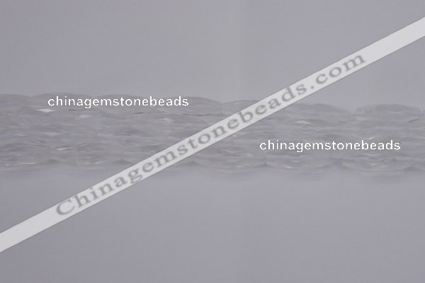 CRI01 15.5 inches 10*30mm faceted rice white crystal beads wholesale