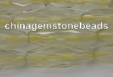 CRI03 15.5 inches 10*30mm faceted rice lemon quartz beads wholesale