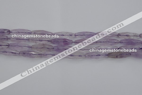 CRI04 15.5 inches 10*30mm faceted rice amethyst beads wholesale