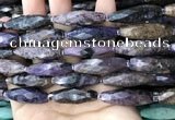 CRI114 15.5 inches 10*30mm faceted rice charoite gemstone beads