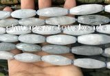 CRI119 15.5 inches 10*30mm faceted rice aquamarine beads