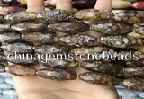 CRI150 15.5 inches 10*30mm faceted rice opal gemstone beads