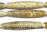 CRI168 15 inches 9*45mm rice chrysanthemum agate beads