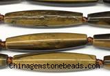 CRI171 15 inches 10*45mm rice yellow tiger eye beads