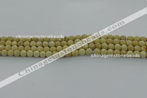 CRI210 15.5 inches 4mm faceted round riverstone beads wholesale