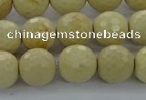 CRI215 15.5 inches 14mm faceted round riverstone beads wholesale