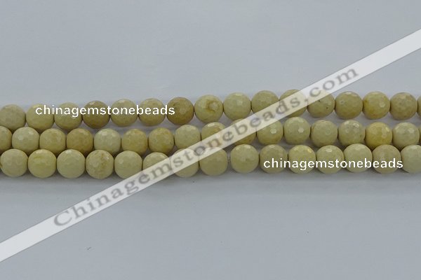 CRI215 15.5 inches 14mm faceted round riverstone beads wholesale