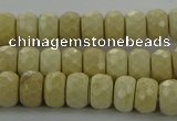 CRI221 15.5 inches 5*8mm faceted rondelle riverstone beads