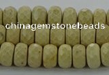 CRI222 15.5 inches 6*10mm faceted rondelle riverstone beads