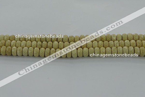 CRI222 15.5 inches 6*10mm faceted rondelle riverstone beads