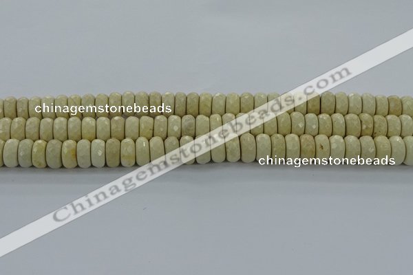 CRI223 15.5 inches 8*12mm faceted rondelle riverstone beads