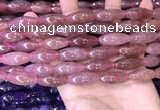 CRI303 15.5 inches 10*25mm rice strawberry quartz beads wholesale