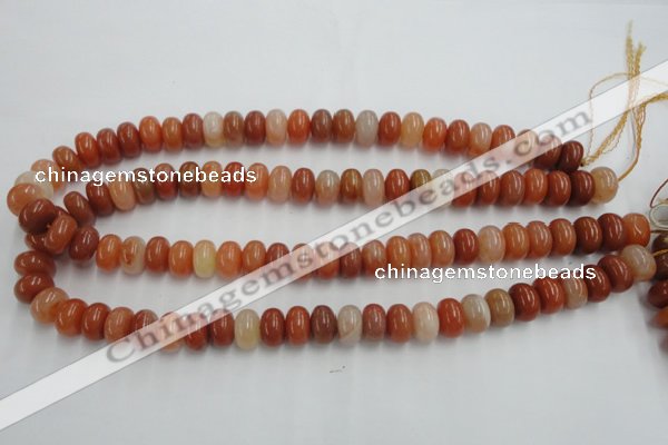 CRJ204 15 inches 7*12mm rondelle natural red jade beads