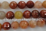 CRJ253 15.5 inches 10mm faceted round red jade gemstone beads