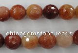 CRJ254 15.5 inches 12mm faceted round red jade gemstone beads