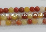 CRJ412 15.5 inches 6mm round red & yellow jade beads wholesale