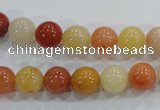 CRJ414 15.5 inches 10mm round red & yellow jade beads wholesale