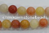 CRJ415 15.5 inches 12mm round red & yellow jade beads wholesale