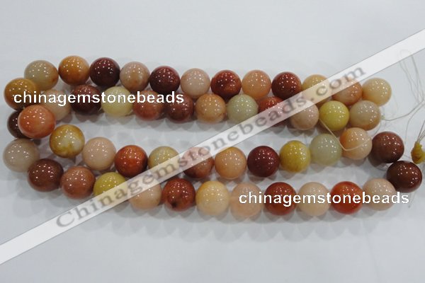 CRJ417 15.5 inches 16mm round red & yellow jade beads wholesale