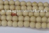 CRJ600 15.5 inches 4mm round white fossil jasper beads wholesale