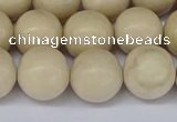 CRJ604 15.5 inches 12mm round white fossil jasper beads wholesale