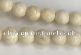 CRJ620 15.5 inches 4mmm round white fossil jasper beads wholesale