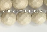 CRJ628 15.5 inches 8mm round white fossil jasper beads wholesale