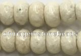 CRJ633 15.5 inches 5*8mm rondelle white fossil jasper beads wholeasle