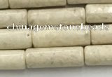 CRJ634 15.5 inches 4*13mm tube white fossil jasper beads wholeasle