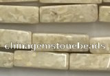 CRJ636 15.5 inches 4*13mm cuboid white fossil jasper beads wholeasle