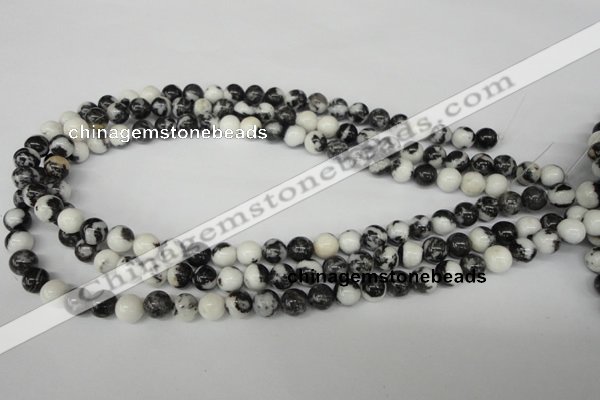 CRO100 15.5 inches 8mm round black & white jasper beads wholesale