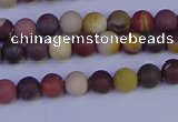 CRO1000 15.5 inches 4mm round matte mookaite gemstone beads