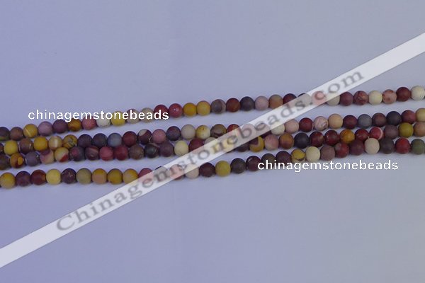 CRO1000 15.5 inches 4mm round matte mookaite gemstone beads