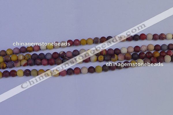 CRO1001 15.5 inches 6mm round matte mookaite gemstone beads