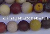 CRO1004 15.5 inches 12mm round matte mookaite gemstone beads