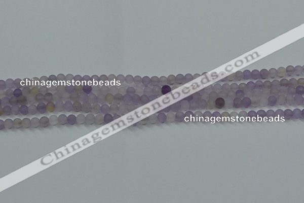 CRO1010 15.5 inches 4mm round matte amethyst gemstone beads