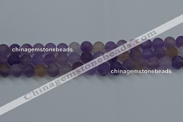 CRO1013 15.5 inches 10mm round matte amethyst gemstone beads