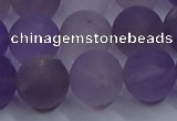 CRO1015 15.5 inches 14mm round matte amethyst gemstone beads