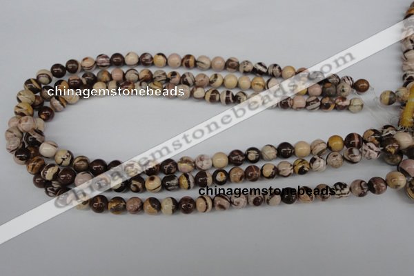 CRO102 15.5 inches 8mm round zebra jasper beads wholesale