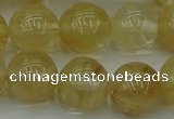 CRO1025 15.5 inches 14mm round yellow watermelon quartz beads