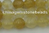 CRO1033 15.5 inches 10mm faceted round yellow watermelon quartz beads