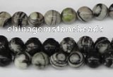 CRO105 15.5 inches 8mm round black water jasper beads wholesale