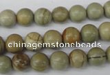 CRO106 15.5 inches 8mm round silver leaf jasper beads wholesale