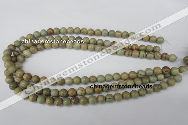 CRO106 15.5 inches 8mm round silver leaf jasper beads wholesale